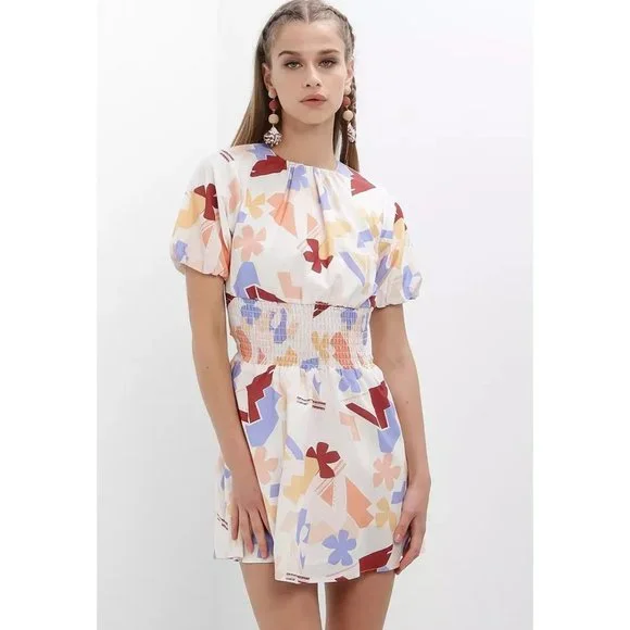 PEPPERMAYO Women's Sz. 4/1 Lani Linen Mini Dress – Abstract Resort - Picture 1 of 9